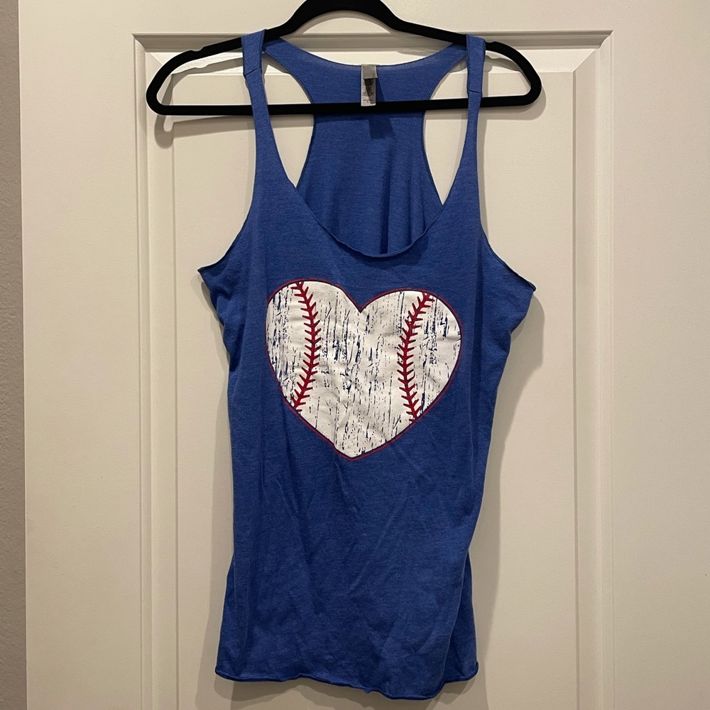 Blue Next Level Tri-Blend Racerback Tank - Large